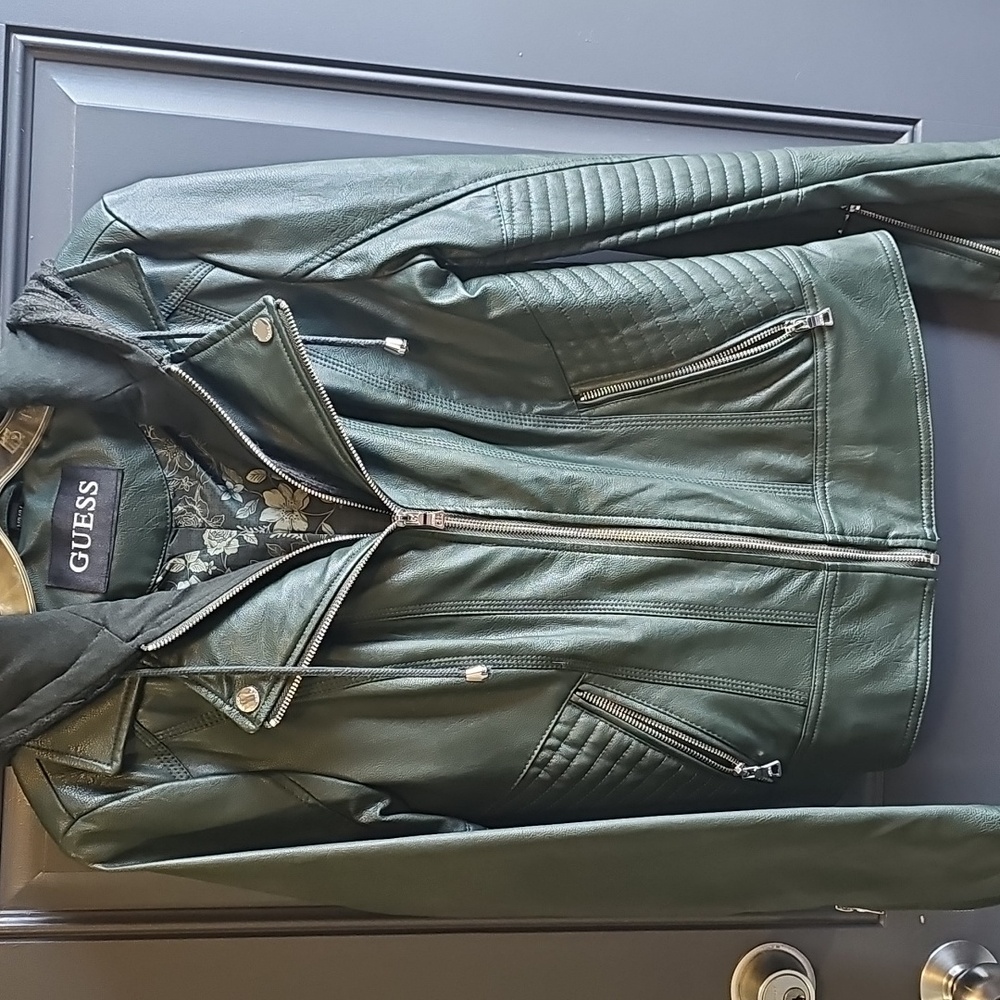 GUESS Dark Green Jacket with Quilted Details